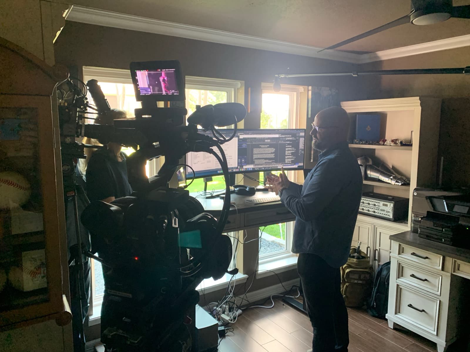 Filming in the home studio