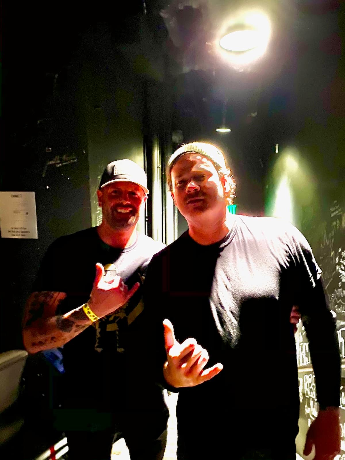 Joe Schurman with Tom DeLonge backstage