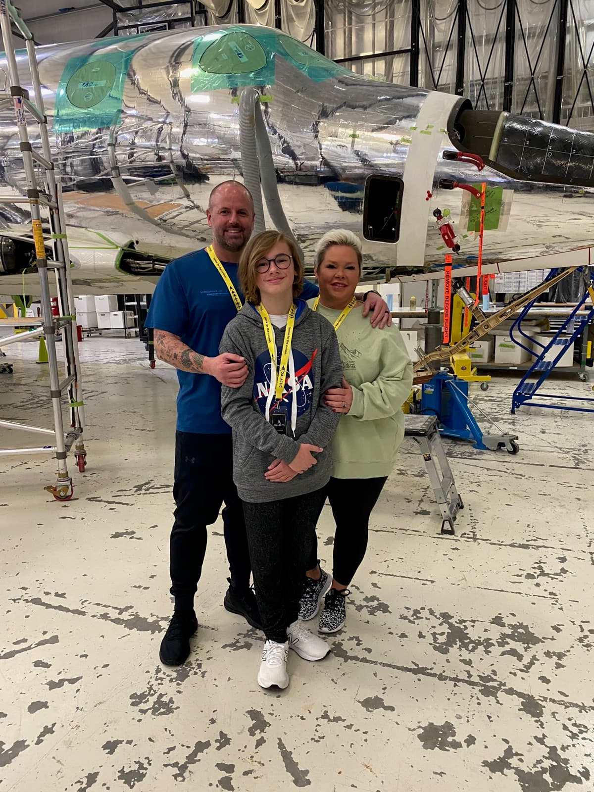 At the Virgin Galactic hangar